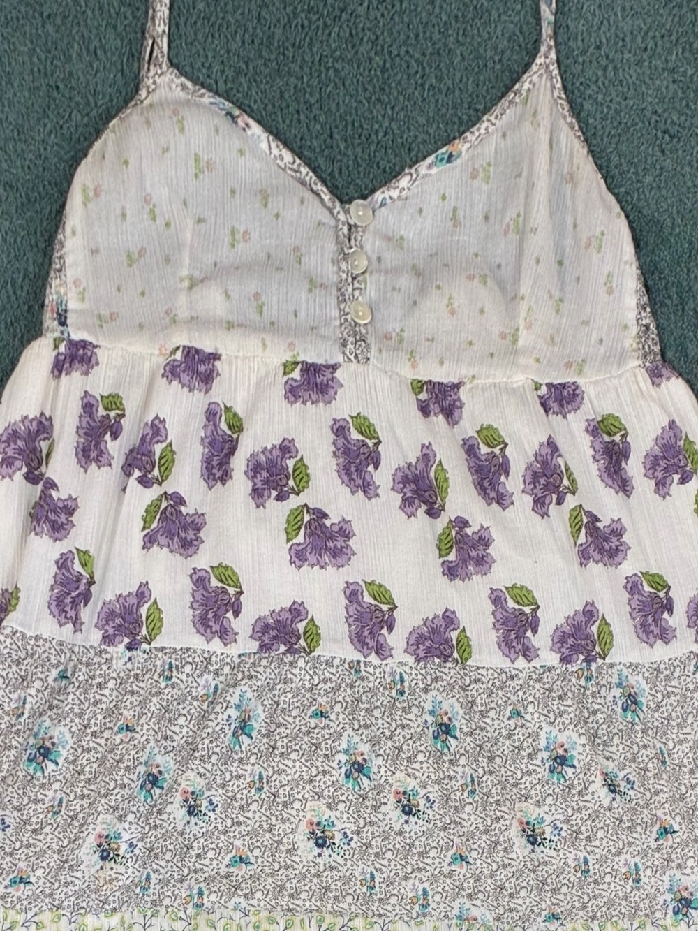O'Neill White Dress with Purple Floral Print